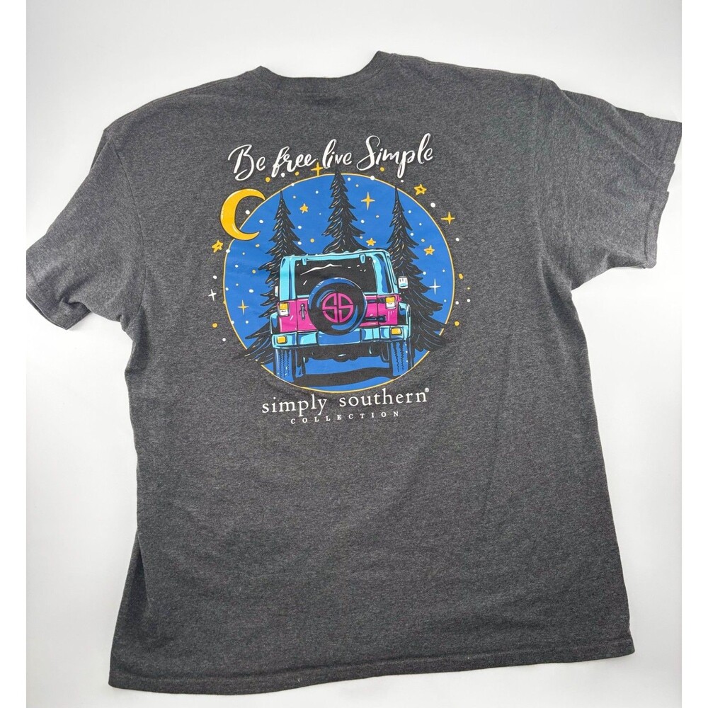 Simply Southern Be Free Live Simple Jeep T-Shirt Gray XL Graphic Tee